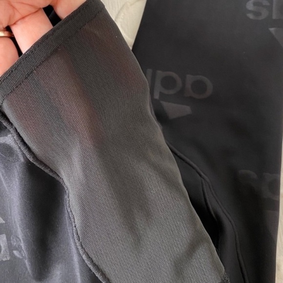 Adidas Women’s Believe This 2.0 Black Signature Printed Leggings Large Dark Goth - Picture 8 of 16